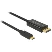 Delock 85257 USB-C-displaykabel USB-C / DisplayPort Adapterkabel USB-C stekker, DisplayPort-stekker 3.00 m Zwart Vergulde steekcontacten - thumbnail