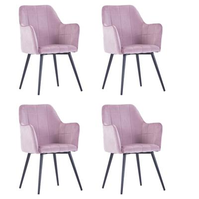 vidaXL Eetkamerstoelen 4 st fluweel roze vidaXL Eetkamerstoelen 4 st fluweel roze