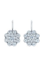 KWIAT boucles d'oreilles Cluster Double Halo en or blanc 18ct ornées de diamants - Argent