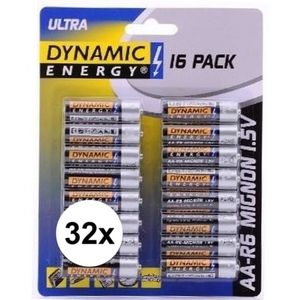 32x Dynamic energy AA batterijen