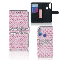 Alcatel 1S 2020 Portemonnee Hoesje Flowers Pink DTMP