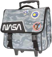 Bagtrotter schooltas met wieltjes 38 x 14 x 34 cm polyester grijs