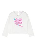 Chiara Ferragni Kids sweat en coton à logo imprimé - Blanc - thumbnail