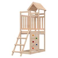 Speeltoren met ladder en rotswand 52,5x110,5x214 cm grenenhout