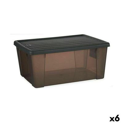 Opbergbak met Deksel Stefanplast Elegance Grijs Transparant Plastic 15 L (6 Stuks)