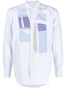 Comme Des Garçons Shirt chemise boutonnée à design patchwork - Bleu