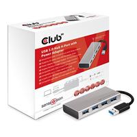Club 3D CSV-1431 USB 3.0 Hub 4-Port met voeding zilver