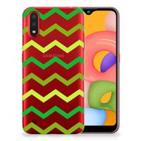 Samsung Galaxy A01 TPU bumper Zigzag Groen - thumbnail