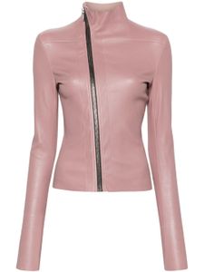 Rick Owens veste asymétrique en cuir - Rose