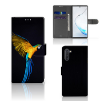 Samsung Galaxy Note 10 Telefoonhoesje met Pasjes Papegaai - thumbnail