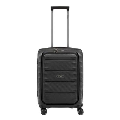 Titan Highlight 4 Wiel Trolley S Front Pocket black Harde Koffer Titan Highlight 4 Wiel Trolley S Front Pocket black Harde Koffer