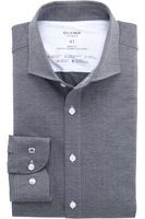 OLYMP Level Five 24/Seven Body Fit Jersey shirt zwart, Herringbone