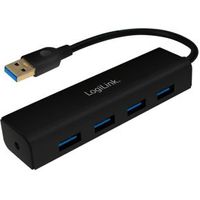 LogiLink UA0295 USB 3.0 hub 4 poorten (3.1 Gen 1) Type-A 5000Mbit/s Zwart