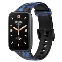 By Qubix - Siliconen bandje met print - Camouflage blauw - Compatible met Xiaomi Smart band 7 Pro - Compatible Xiaomi bandje