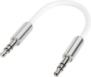 SpeaKa Professional SP-7870076 Jackplug Audio Aansluitkabel [1x Jackplug male 3,5 mm - 1x Jackplug male 3,5 mm] 10.00 cm Wit SuperSoft-mantel