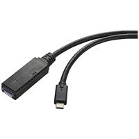 Renkforce USB-kabel USB 3.2 Gen1 (USB 3.0 / USB 3.1 Gen1) USB-C stekker, USB-A bus 5.00 m Zwart Actief met signaalverst