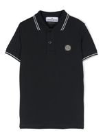 Stone Island Junior polo en coton à patch Compass - Bleu