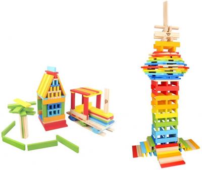Tooky Toy blokkenset junior 12 x 2,2 cm hout 150 stuks Tooky Toy blokkenset junior 12 x 2,2 cm hout 150 stuks