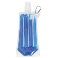 Drinkfles/bidon - blauw - navulbaar - met koelelement - 400 ml - festival/outdoor