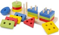 New Classic Toys blokkenpuzzel Geometrisch junior hout 16 stukjes