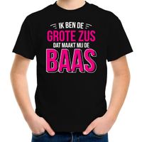 Grote zus de baas cadeau t-shirt zwart meisjes / kinderen