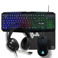 The G-Lab - Combo Natrium - 4-in-1 gaming toetsenbord - Gaming toetsenbord AZERTY USB, RGB, 19 anti-ghosting toetsen, gaming muis 6400 dpi, gaming headset en muismat - PC/PS4/PS5-XBOX