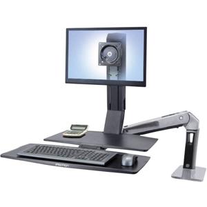 Ergotron WorkFit-A Monitor-tafelbeugel 1-voudig 25,4 cm (10) - 61,0 cm (24) Zwart, Aluminium (gepolijst) In hoogte verstelbaar, Toetsenbordhouder, Kantelbaar,