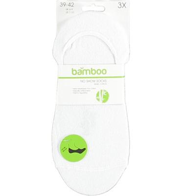 Bamboo Bamboo Bamboe No Show Sokken Wit 43-46 (3paar)