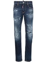 DSQUARED2 jean skinny à finitions effilochées - Bleu