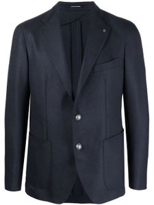 Tagliatore blazer en laine vierge à simple boutonnage - Bleu