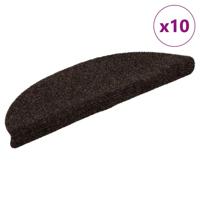 VidaXL Trapmatten zelfklevend 10 stuks 56x17x3 cm bruin halfrond