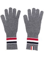 Thom Browne gants nervurés à rayures - Gris - thumbnail