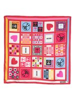 Moschino foulard en soie à logo en jacquard - Rouge