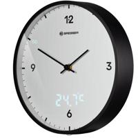 BRESSER MyTime LEDsec wandklok 24 cm met temperatuurweergave (wit) - thumbnail