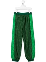 Gucci Kids pantalon de jogging en dentelle fleurie - Vert