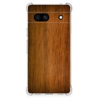 Google Pixel 7A Stevig Telefoonhoesje Donker Hout - thumbnail