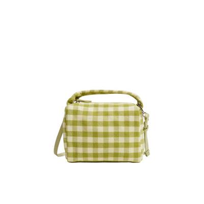 Mango geruite crossbody tas groen/wit