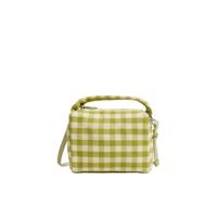 Mango geruite crossbody tas groen/wit