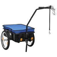 VidaXL Fietstrailer/trekwagen 155x60x83 cm staal blauw - thumbnail