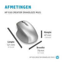 HP 930 Creator Wireless-Maus Muis Draadloos Zilver 7 Toetsen 4000 dpi Oplaadbaar - thumbnail