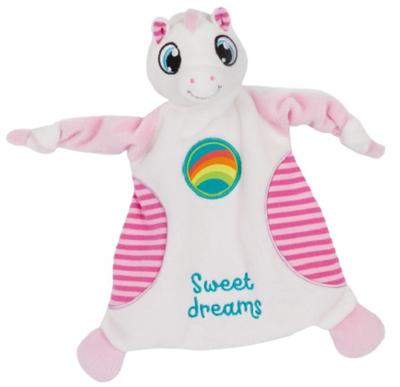 Nici knuffeldoekje eenhoorn Fyala 28 x 24 cm polyester roze