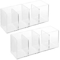 Set van 2x stuks make-up organizer 4 vakken rechthoek 22 x 7 cm van kunststof