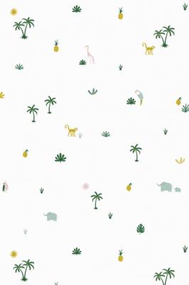 Roommate behang Tropical wit 1000 x 53 cm Roommate behang Tropical wit 1000 x 53 cm
