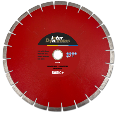 InterDynamics 144031 Basic+ Diamantdoorslijpschijf 300 x 25,4 x 3,2mm universeel InterDynamics 144031 Basic+ Diamantdoorslijpschijf 300 x 25,4 x 3,2mm universeel