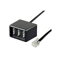 Goobay 68026 TAE adapter, 3x TAE N/F/N-bus > RJ11/RJ14-stekker (6P4C) zwart