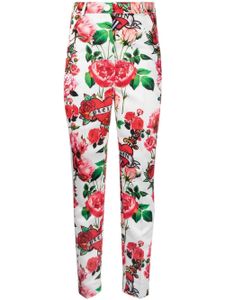 Philipp Plein pantalon à fleurs - Blanc