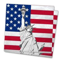 20x Amerika/Verenigde Staten landen thema servetten 33 x 33 cm - thumbnail