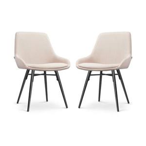 Nolon Nova-Isa Eetkamerstoelen Set van 2 - Beige - Zwarte Poten