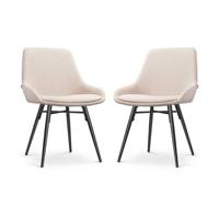 Nolon Nova-Isa Eetkamerstoelen Set van 2 - Beige - Zwarte Poten