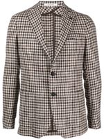 Tagliatore blazer boutonné à motif pied-de-poule - Marron